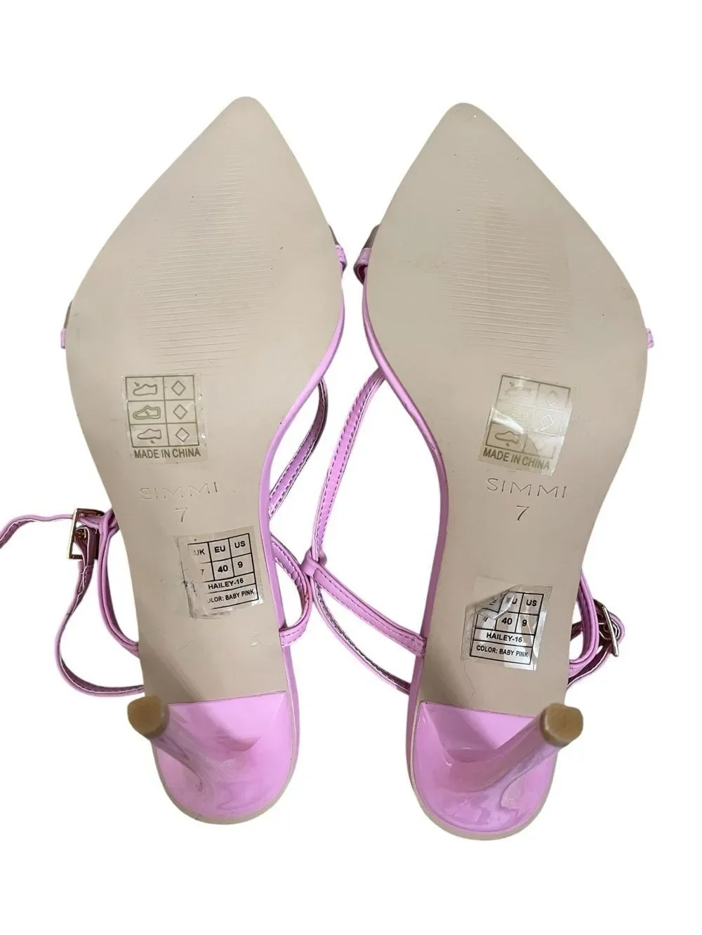 SIMMI London Hailey-16 Baby Pink Strappy Stiletto Heels Size US 9 EU 40